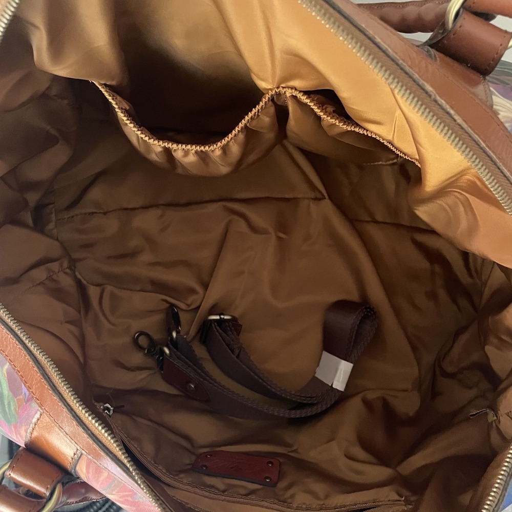 Patricia Nash Milano Patina Summer Florals Duffle Weekender Bag W/ Unused Strap - Picture 11 of 14